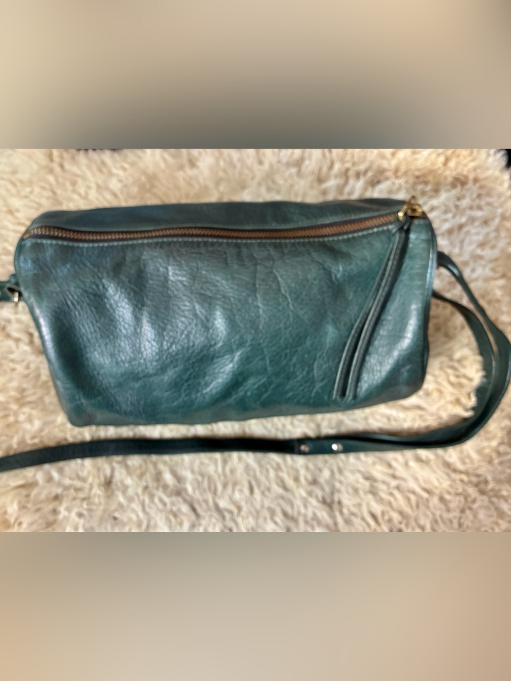 Erin Templeton Leather Duffel Purse in Forest Green